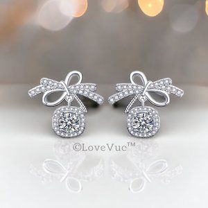 Certified 1ct. t.w. Diamond Bow Knot Stud Earrings VVS1 GRA Certified